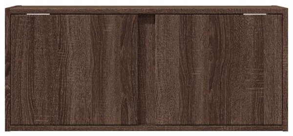 Barna tölgyszínű fali TV-szekrény LED-del 80x31x35 cm