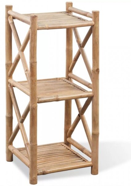 3 szintes szögletes bambusz polc