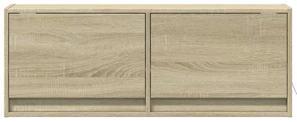 Sonoma tölgy színű fali TV-szekrény LED-ekkel 100x31x35 cm