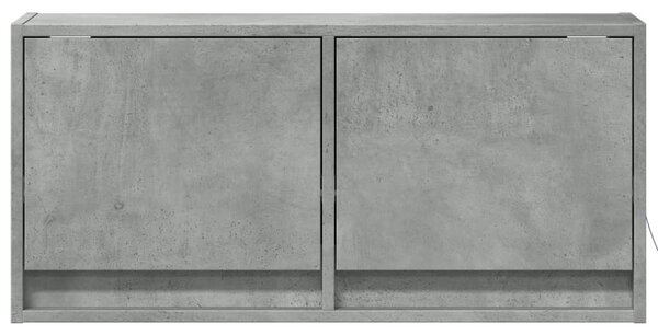 Betonszürke falra szerelhető TV-szekrény LED-del 80x31x35 cm