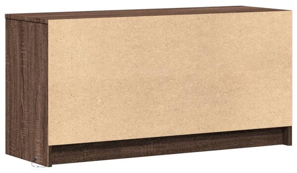 Barna tölgy színű szerelt fa LED-es TV-szekrény 100x34x50 cm