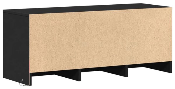 Fekete szerelt fa TV-szekrény LED-ekkel 97 x 34 x 50 cm