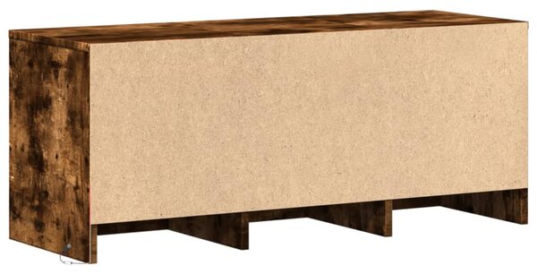 Füstös tölgy színű szerelt fa TV-szekrény LED-del 97x34x40 cm