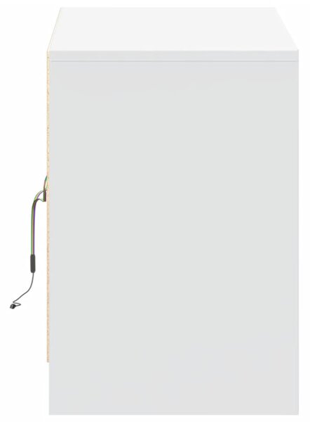 Fehér szerelt fa TV-szekrény LED-ekkel 100 x 34 x 50 cm