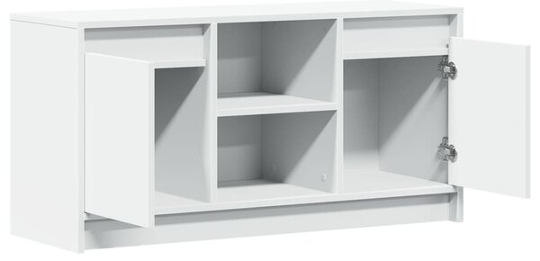 Fehér szerelt fa TV-szekrény LED-ekkel 100 x 34 x 50 cm