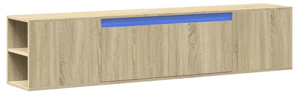 Sonoma tölgy színű fali TV-szekrény LED-del 180 x 31 x 39,5 cm