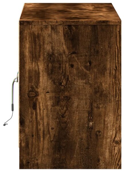 Füstös tölgy színű szerelt fa LED-es TV-szekrény 100x34x50 cm