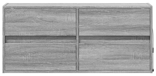Szürke sonoma színű fali TV-szekrény LED-del 100x31x45 cm