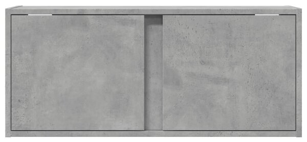 Betonszürke falra szerelhető TV-szekrény LED-del 80x31x35 cm
