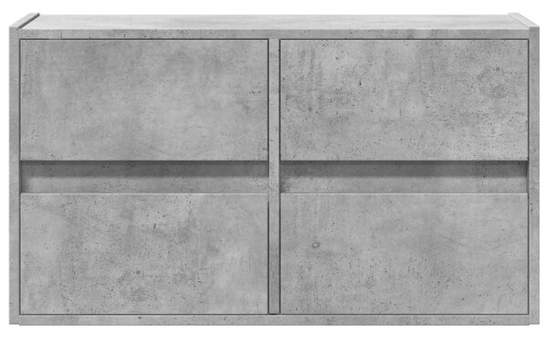 Betonszürke falra szerelhető TV-szekrény LED-del 80x31x45 cm