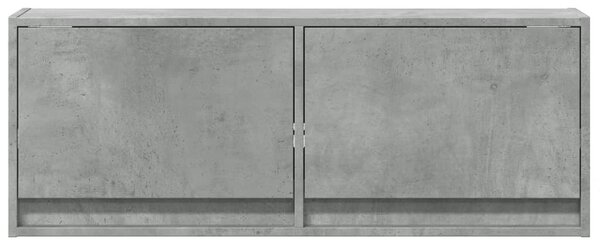 Betonszürke falra szerelhető TV-szekrény LED-del 100x31x35 cm