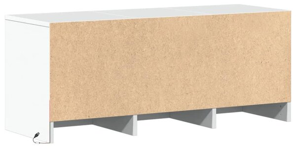 Fehér szerelt fa TV-szekrény LED-ekkel 97 x 34 x 40 cm