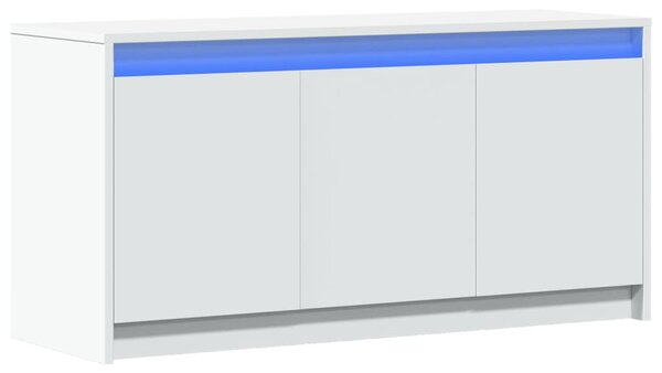 Fehér szerelt fa TV-szekrény LED-ekkel 100 x 34 x 50 cm