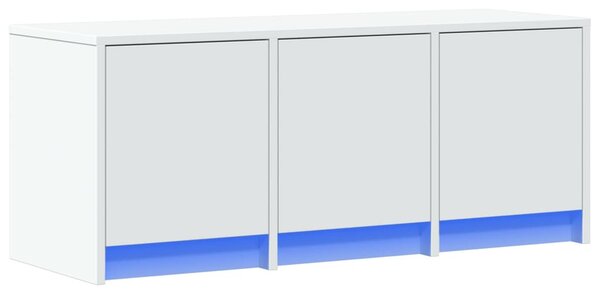 Fehér szerelt fa TV-szekrény LED-ekkel 97 x 34 x 40 cm