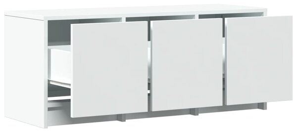 Fehér szerelt fa TV-szekrény LED-ekkel 97 x 34 x 40 cm