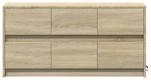 Sonoma tölgy színű szerelt fa LED-es TV-szekrény 100x34x50 cm