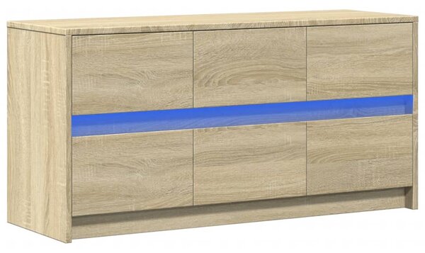 Sonoma tölgy színű szerelt fa LED-es TV-szekrény 100x34x50 cm