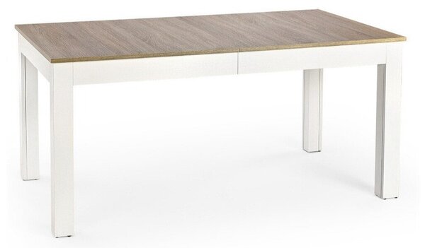 Asztal Houston 691, 76x90cm, Fehér, Sonoma tölgy