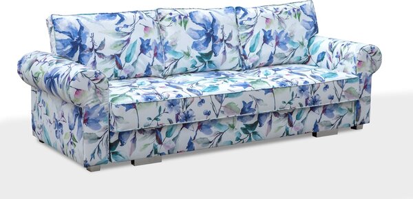 Háromszemélyes kanapé Bernadette (kék + fehér)