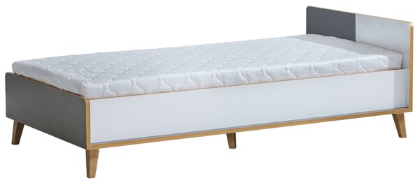 BUTORLINE Ágy 90x195 WERSA W10 antracit / riviera tölgy / gyémántfehér