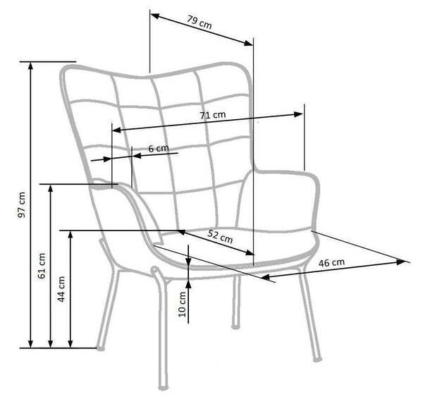 Fotel Houston 868, Kárpit, 97x71x79cm