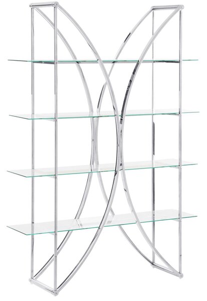 Négyszintes polcos elem HOLLOW Fém 175 cm Ezüst