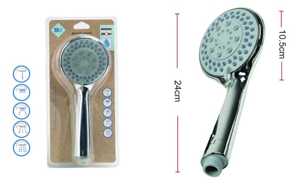 ZUHANYFEJ TÖBB FUNKCIÓS 24CM