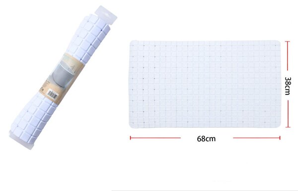 SZŐNYEG PVC CSÚSZÁSGÁTLÓS 38X68CM, FEHÉR