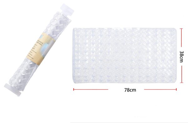 SZŐNYEG PVC CSÚSZÁSGÁTLÓS 38X78CM, FEHÉR