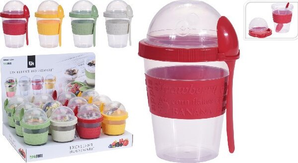 JOGHURTOS POHÁR KANÁLLAL PP 600ML 4F