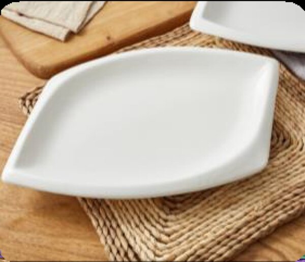 TÁNYÉR PORCELÁN KÜLÖNLEGES FORMÁJÚ 28CM