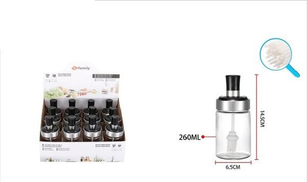 OLAJTÁROLÓ ÜVEG KENŐECSETTEL 260ML