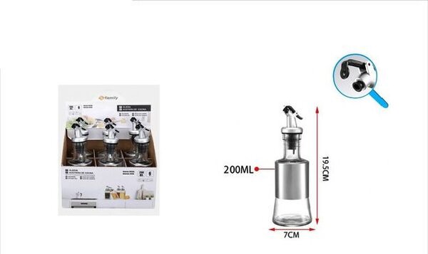 OLAJ ÉS ECET KIÖNTŐ ÜVEG 200ML 7X19,5CM