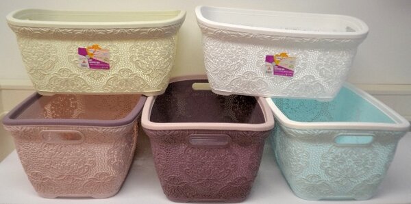 SZENNYESTARTÓ KOSÁR MŰA. 30L, 5 SZÍN "LACE" 23*35,5*51,5CM