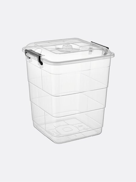 TÁROLÓDOBOZ NÉGYZET ALAKÚ 21L "TETRIS" MŰA