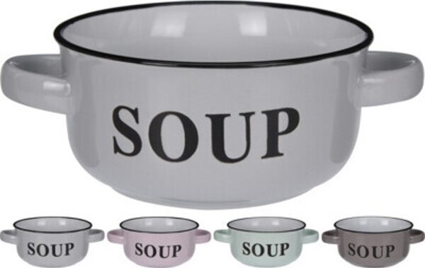 LEVESES TÁL FÜLES "SOUP" 490ML / 18X13X6,5CM 4F