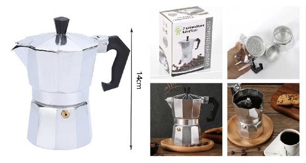 KÁVÉFŐZŐ KOTYOGÓS RM 14CM 2 CSÉSZÉS