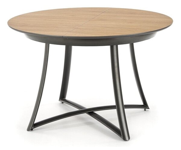 Asztal Houston 540, Arany tölgy, Antracit, 76cm, Hosszabbíthatóság, Közepes sűrűségű farostlemez, Fém
