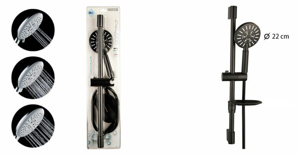 ZUHANYFEJ TÖBB FUNKCIÓS TARTÓVAL 22CM