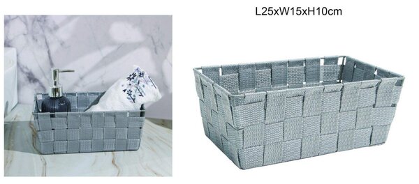 TÁROLOKOSÁR PP 25CMX15CMX10CM SZÜRKE