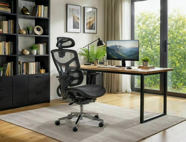 EQ-1 ergonomikus forgószék hálós fekete 4D kartámasszal