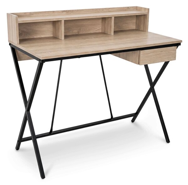 AKORD Furniture Factory FLEXO Ipari Számítógépasztal Sonoma Tölgy Fekete Lábakkal