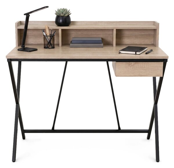 AKORD Furniture Factory FLEXO Ipari Számítógépasztal Sonoma Tölgy Fekete Lábakkal