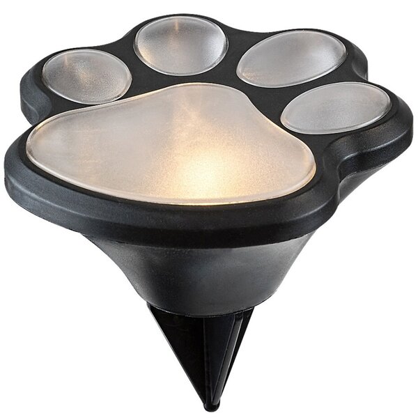Rábalux 77001 Wigry földbe szúrható napelemes LED kutya tappancsok, fekete-fehér