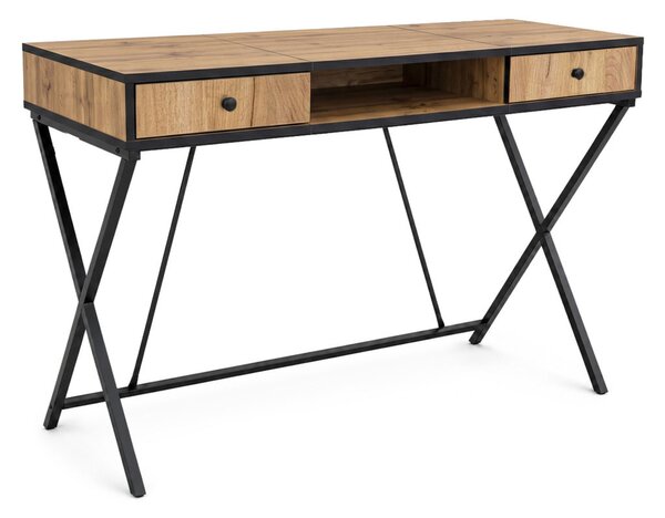 AKORD Furniture Factory CROSSLINE Ipari Számítógépasztal Craft Tölgy Fekete Lábakkal