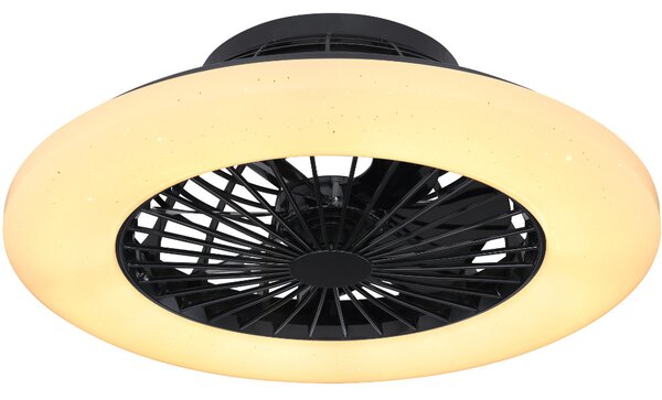Globo 03628B Travo szabályozható ventilátoros mennyezeti LED lámpa távirányítóval, fekete