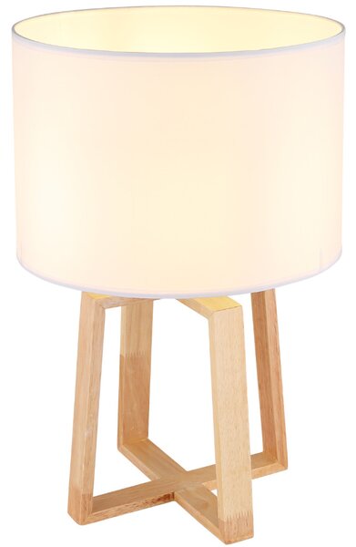 Textil asztali lámpa fehér színben (Moritz)