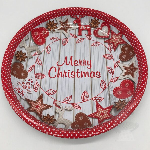 Fém tányér karácsony mintával - HU115
