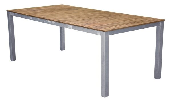 Kerti asztal Dallas 672 74x100cm, Fényes fa, Beton, Fém