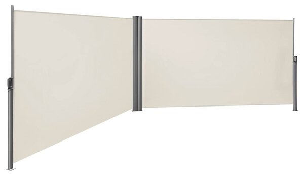 Kétoldalas, kihúzható napellenző 160 x 600 cm, bézs